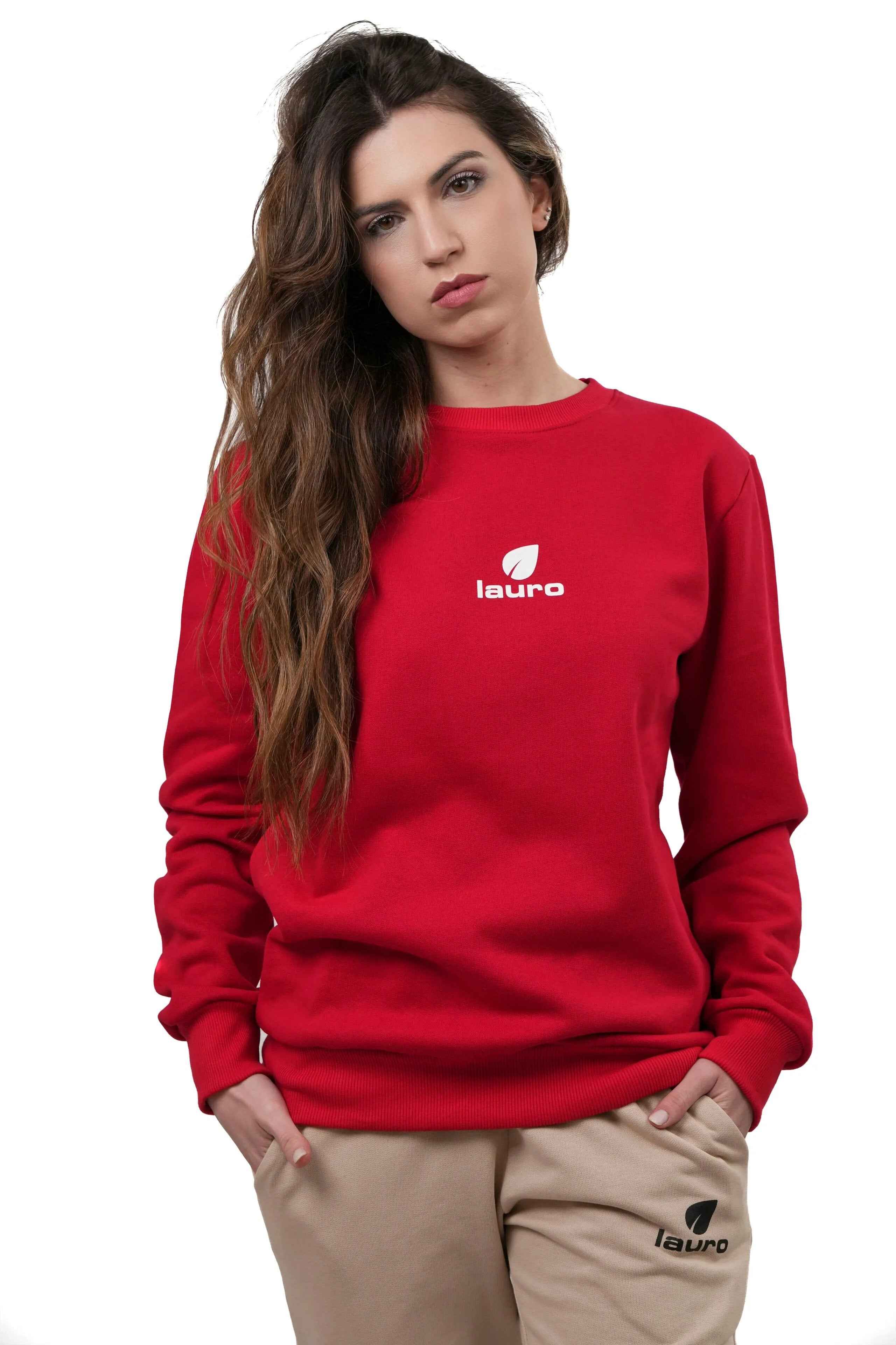 Felpa Girocollo Donna 300 GSM Premium – Cotone 100% Essential LS-6000 da Donna - Lauro Sport