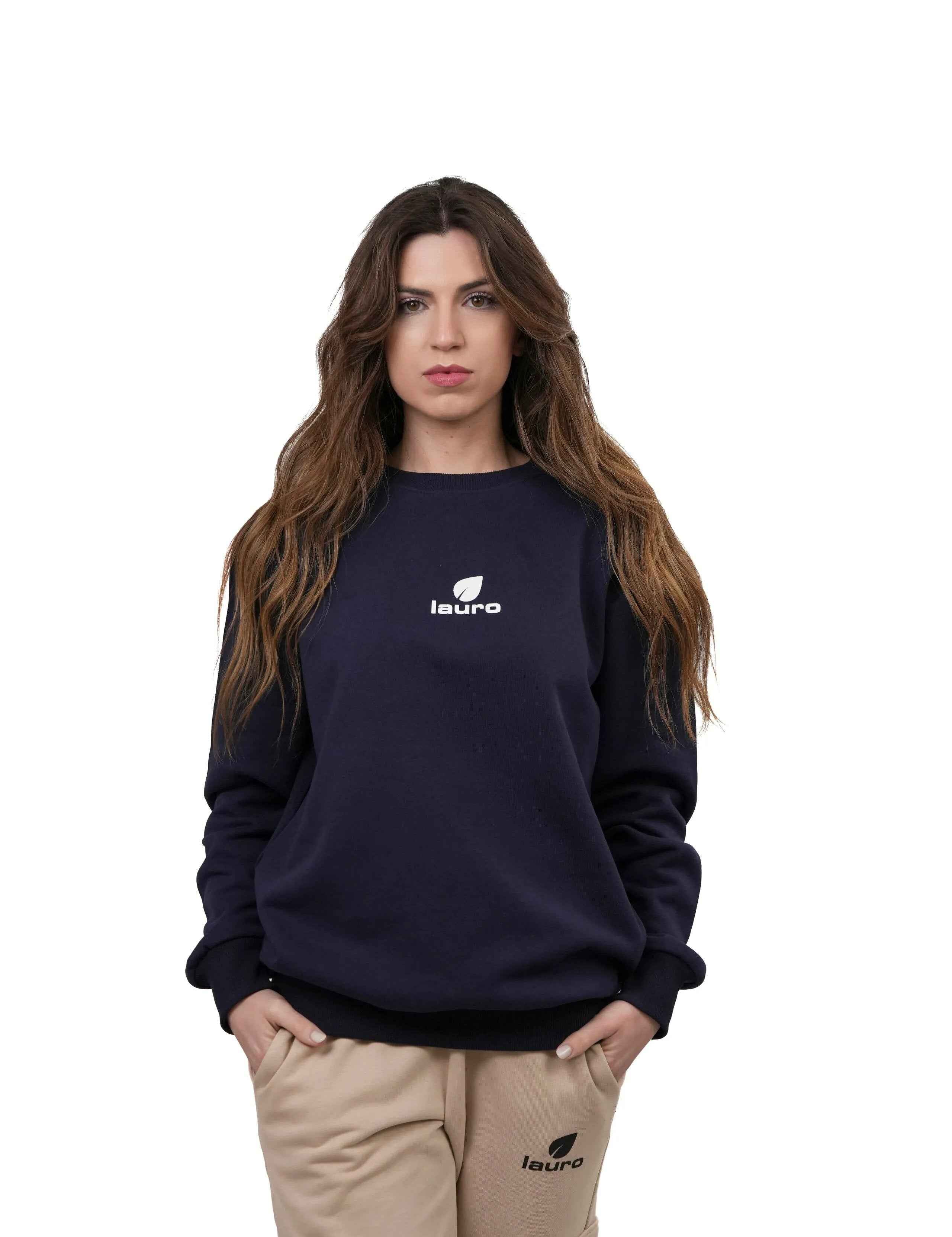 Felpa Girocollo Donna Cotone 100% 300 GSM Premium – Essential LS-6000 - Lauro Sport