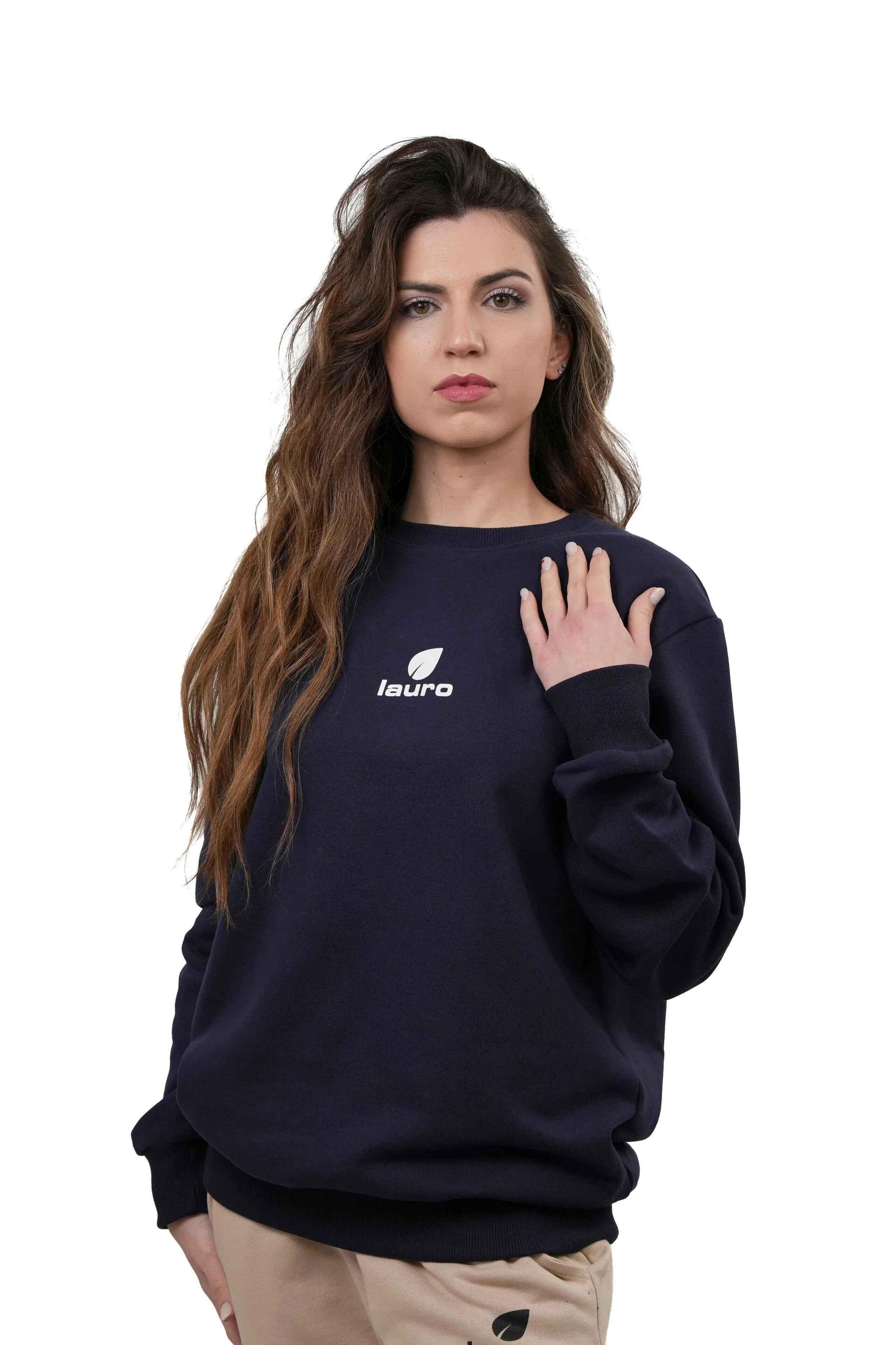 Felpa Girocollo Donna Cotone 100% 300 GSM Premium – Essential LS-6000 - Lauro Sport