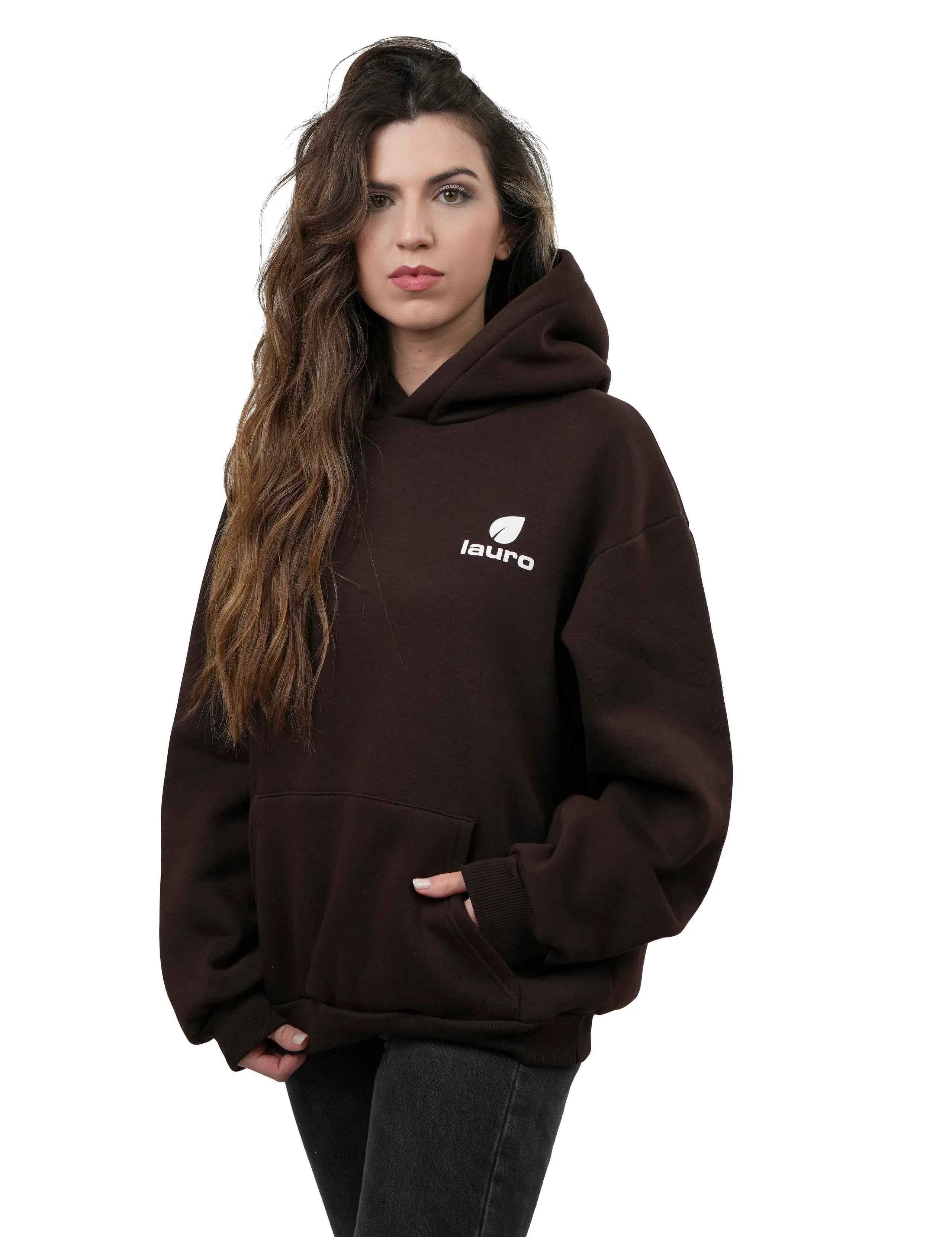 Felpa con Cappuccio Oversize Donna 300 GSM – Hoodie Boxy LS-YU3088 - Lauro Sport