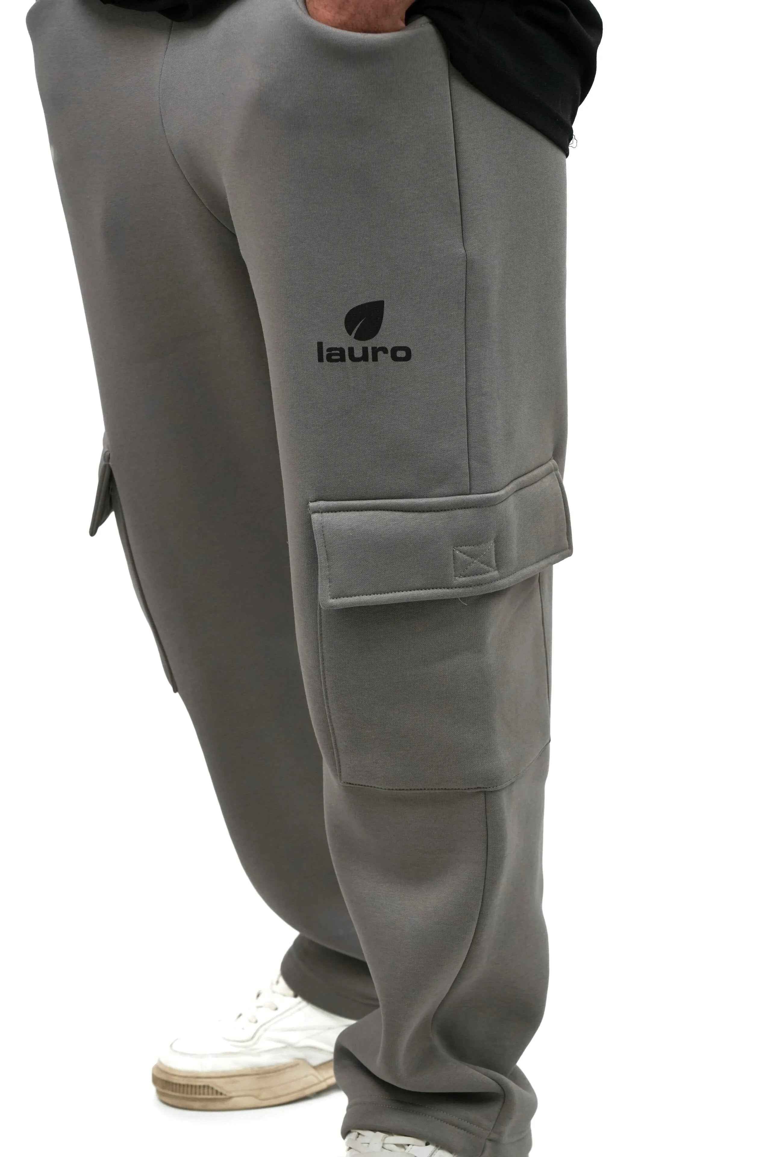 Pantaloni felpa Uomo Oversize Cargo in Felpa con Tasche Laterali LS-YU0907 - Lauro Sport
