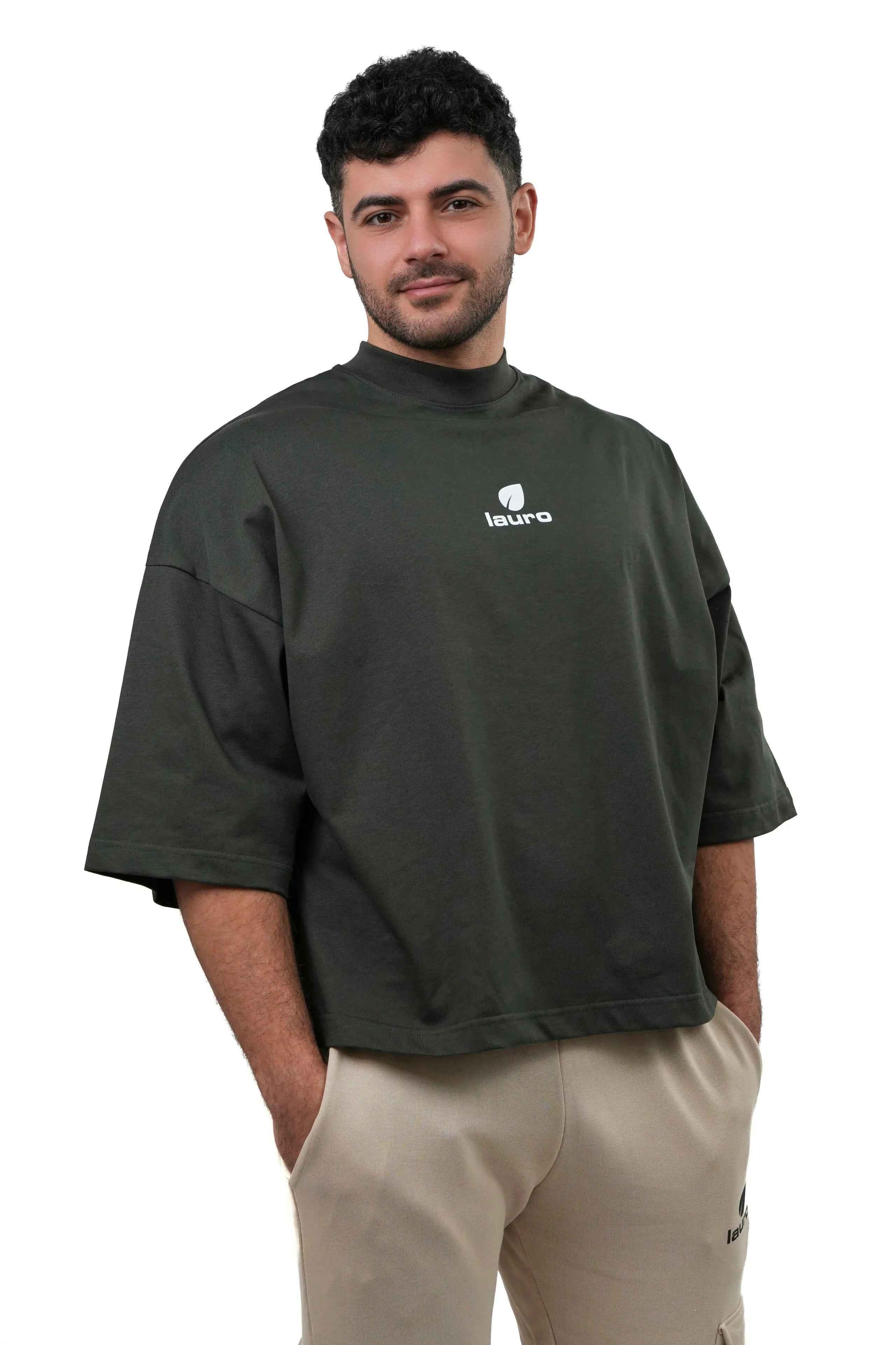 T-shirt Oversize Uomo Manica 3/4 210 GSM – Boxy Premium LS-SU154 da Uomo - Lauro Sport