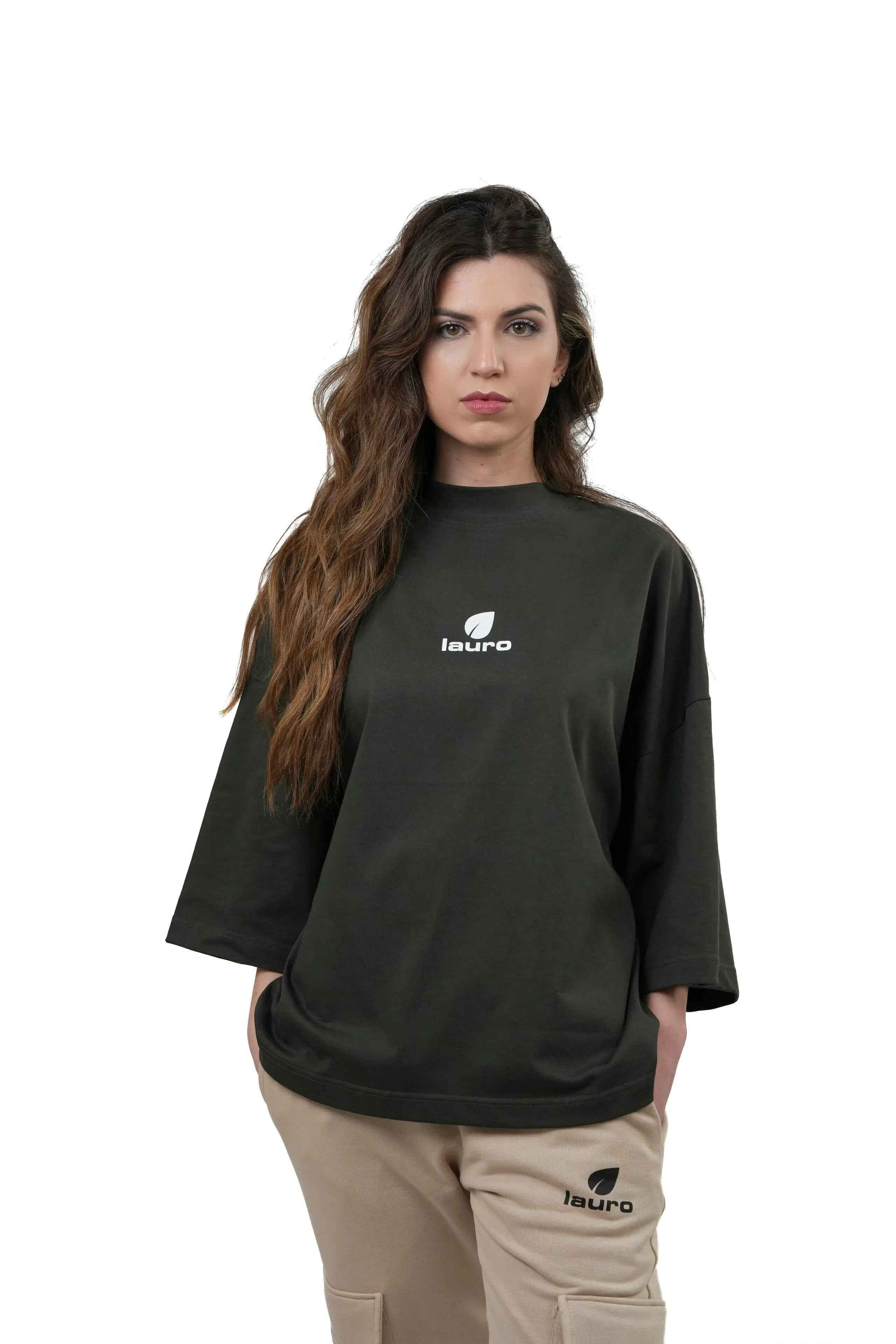 T-shirt Oversize Donna Manica 3/4 210 GSM – Boxy Premium LS-SU154 da Donna - Lauro Sport